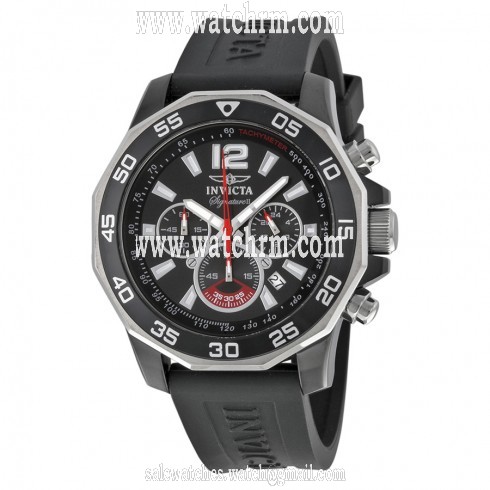 Invicta Signature II Chronograph Nautical Black Dial Black Rubber Men's Watch 7433