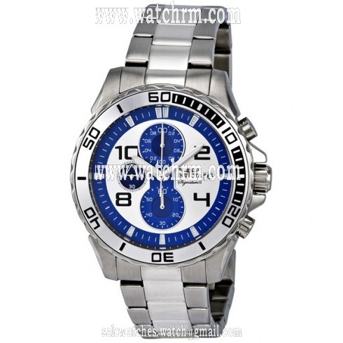 Invicta Signature II Chronograph Silver and Blue Dial Stianless Steel Men's Watch 7389
