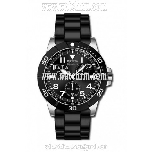 Invicta Signature II Multi-Function Black Dial Black Ion-plated Men's Watch 7079