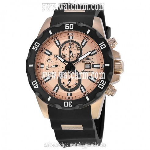 Invicta Signature II Rose Gold-tone GMT Stainless Steel Men's Watch 7483