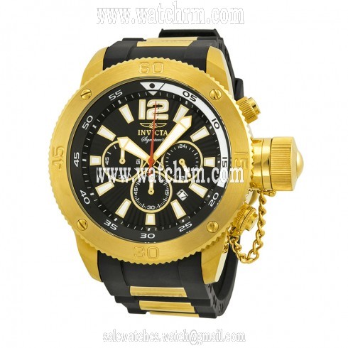 Invicta Signature II Russian Diver Black Dial Chronograph Men's Watch 7427