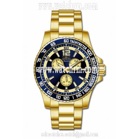 Invicta Signature Pro Diver Multi-Function Blue and Gold Dial Gold-plated Men's Watch 7009