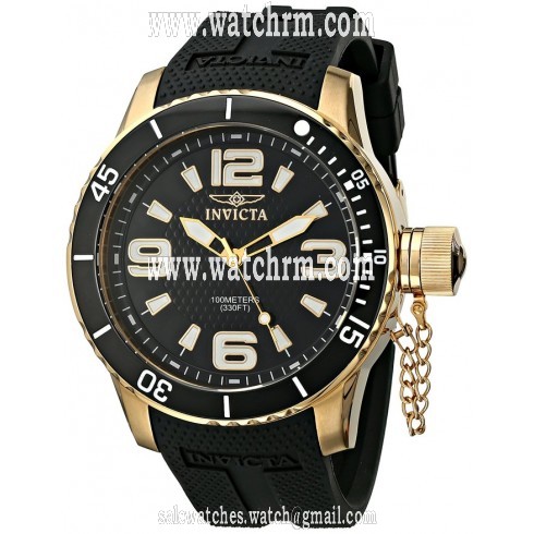 Invicta Specialty Black Dial Black Polyurethane Men's Watch 1672