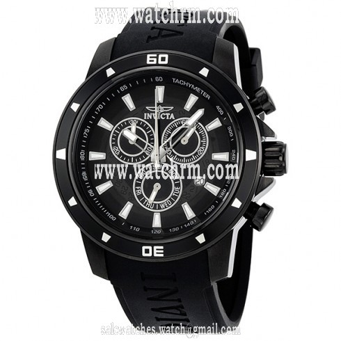 Invicta Specialty Black Dial Chronograph Black Rubber Men's Watch 11390