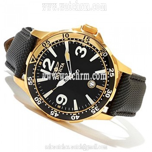 Invicta Specialty Black Dial Gold-Tone Stainless Steel Men's Watch 12123
