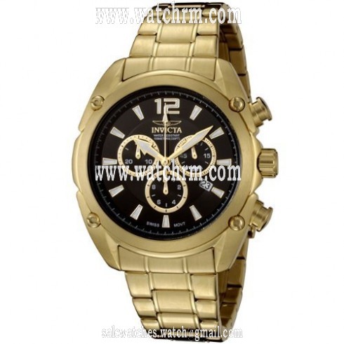 Invicta Specialty Black Dial Men's Chronograph Gold Tone Watch 6956