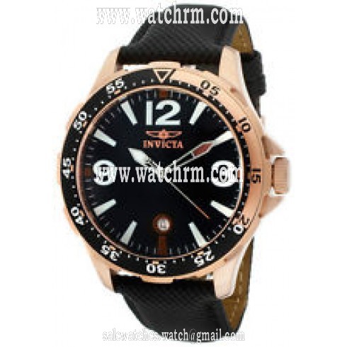 Invicta Specialty Black Dial Rose Gold-Tone Stainless Steel Men's Watch 12124