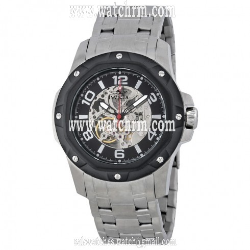 Invicta Specialty Black Skeleton Dial Stainless Steel Men's Watch 16126