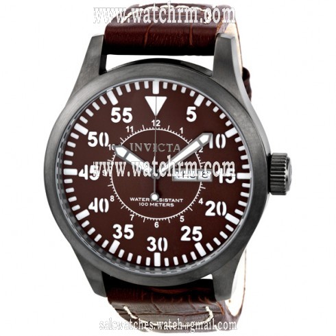 Invicta Specialty Brown Dial Brown Genuine Calf Leather Men's Watch 11201