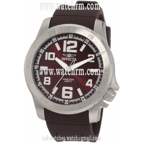 Invicta Specialty Brown Dial Stainless Steel Brown Rubber Men's Watch 1904