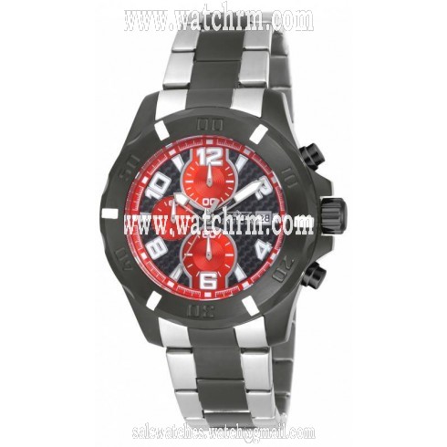 Invicta Specialty Chronograph Black and Red Carnon Fiber Dial Two-tone Men's Watch 18050