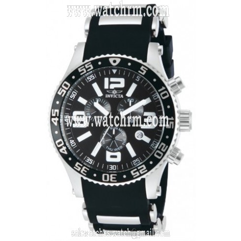 Invicta Specialty Chronograph Black Dial Black Polyurethane Men's Watch 12141