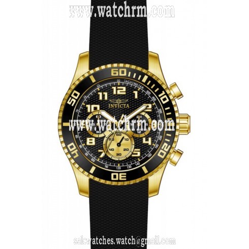Invicta Specialty Chronograph Black Dial Black Polyurethane Men's Watch 15426