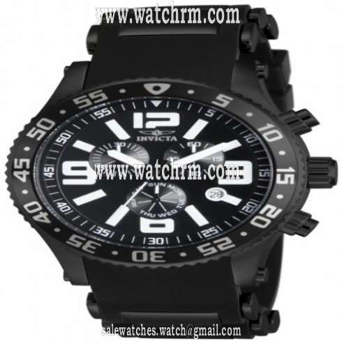 Invicta Specialty Chronograph Black Dial Black Rubber Men's Watch 12144