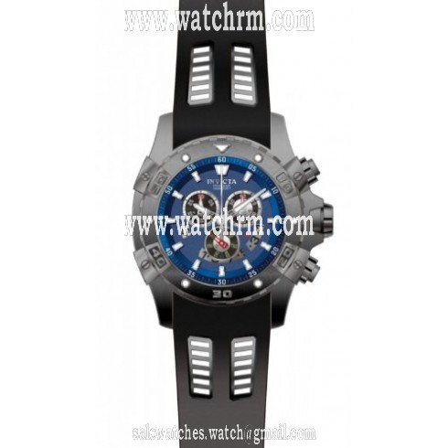 Invicta Specialty Chronograph Blue Dial Black Polyurethane Men's Watch 15860