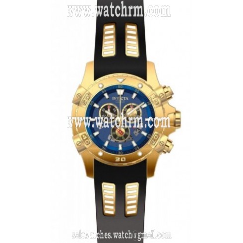 Invicta Specialty Chronograph Blue Dial Black Rubber Men's Watch 15856