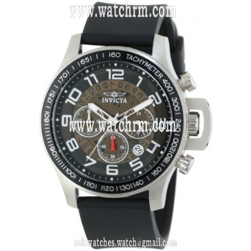 Invicta Specialty Chronograph Brown Translucent Dial Black Polyurethane Men's Watch 13803