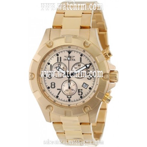 Invicta Specialty Chronograph Champagne Dial 18k Gold Ion-plated Men's Watch 13619