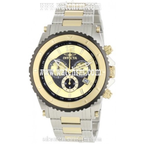 Invicta Specialty Chronograph Gold and Black Dial Two-tone Men's Watch 1011
