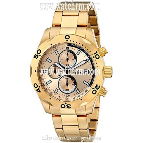 Invicta Specialty Chronograph Gold Dial Gold-plated Stainless Steel Men's Watch