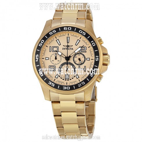 Invicta Specialty Chronograph Gold Dial Gold-tone PVD Stainless Steel Men's Watch 14392