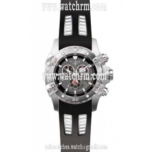 Invicta Specialty Chronograph Grey Dial Black Polyurethane Men's Watch 15855