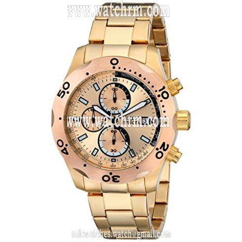Invicta Specialty Chronograph Rose Dial 18kt Gold Ion-plated Watch 17753