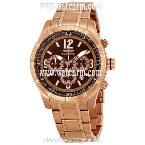 Invicta Specialty Classic Chronograph Brown Dial Rose Gold-tone Men's Watch 11378