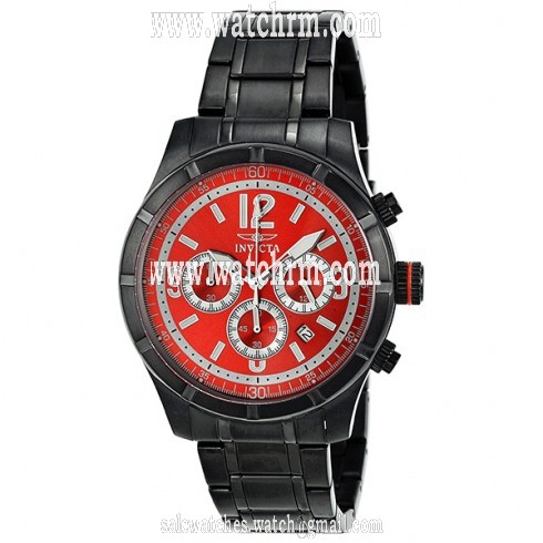 Invicta Specialty Classic Chronograph Red Dial Black PVD Men's Watch 11381