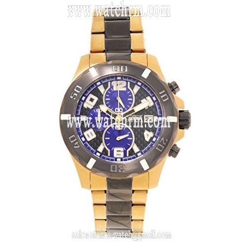 Invicta Specialty Dyno Chronograph Black and Blue Carbon Fiber Dial Two-tone Men's Watch 18054