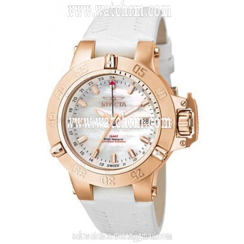 Invicta Specialty GMT Mother of Pearl Dial Rose Gold-Tone Stainless Steel Ladies Watch F0032