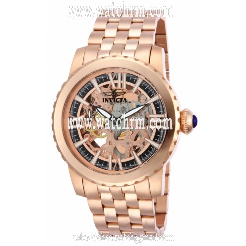 Invicta Specialty Gold-tone Skeletal Dial Rose Gold-tone Ion Plated Stainless Steel Men's Watch 14554