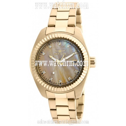 Invicta Specialty Lady Gold Mother of Pearl Dial Gold-plated Ladies Watch 20352
