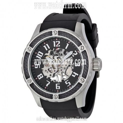 Invicta Specialty Mechanical Skeleton Dial Black Silicone Men's Watch 16278