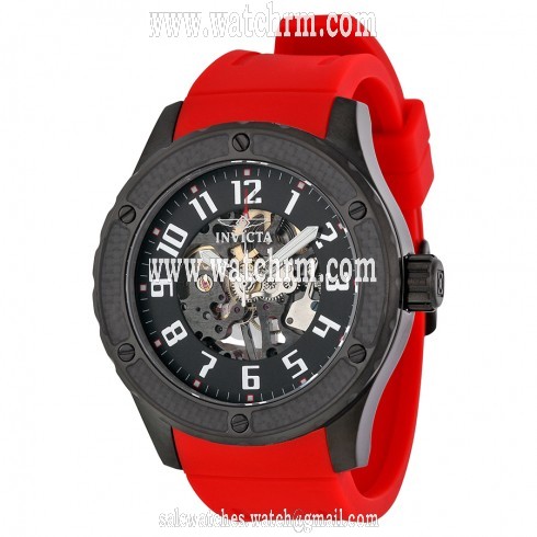 Invicta Specialty Mechanical Skeleton Dial Red Silicone Men's Watch 16282