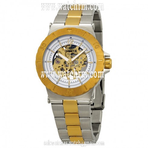 Invicta Specialty Mechanical White Skeletal Dial Two-tone Ladies Watch 17249