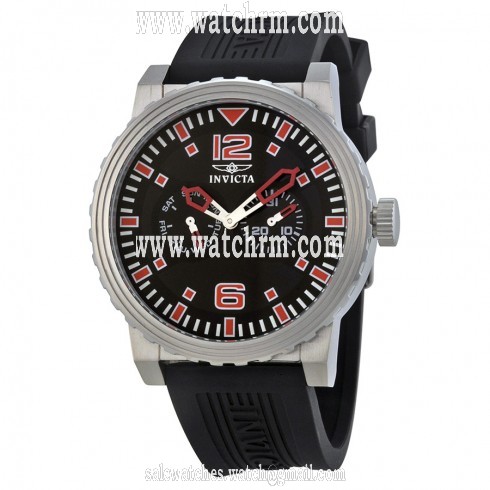 Invicta Specialty Multi-Function Black Dial Black Polyurethane Men's Watch 13644