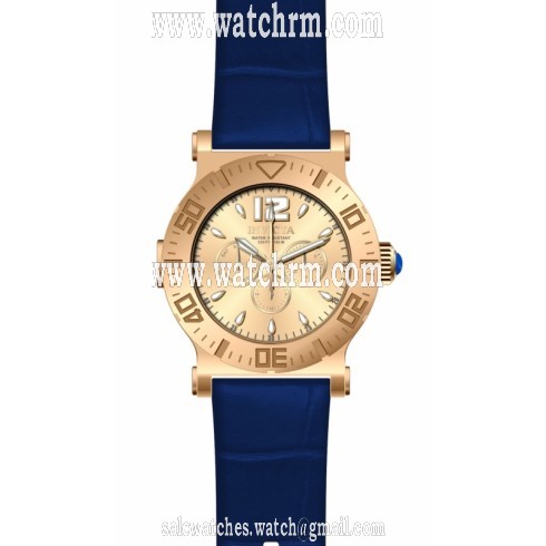 Invicta Specialty Multi-Function Rose Dial Blue Leather Men's Watch 14917