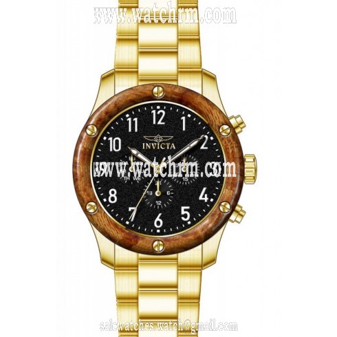 Invicta Specialty Multifuntion Black Dial Gold-tone Men's Watch 20487