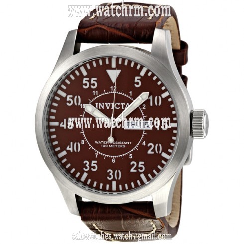 Invicta Specialty Outdoor Brown Dial Stainless Steel Leather Men's Watch 11185