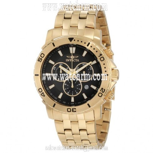 Invicta Specialty Pro Diver Chronograph Black Dial Gold-plated Men's Watch