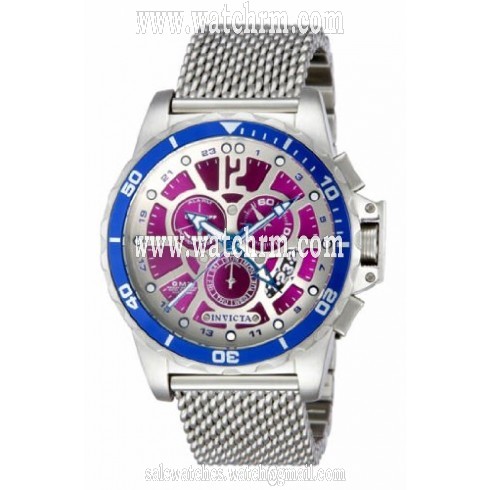 Invicta Specialty Purple Dial Stainless Steel Mesh Band Men's Watch 80269