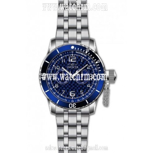 Invicta Specialty Quartz Carbon Fiber Dial Stainless Steel Men's Bracelet 14887