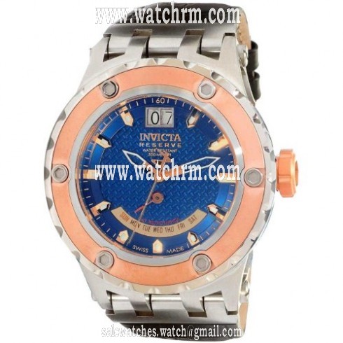 Invicta Specialty Reserve Blue Dial Black Leather Men's Watch 10097