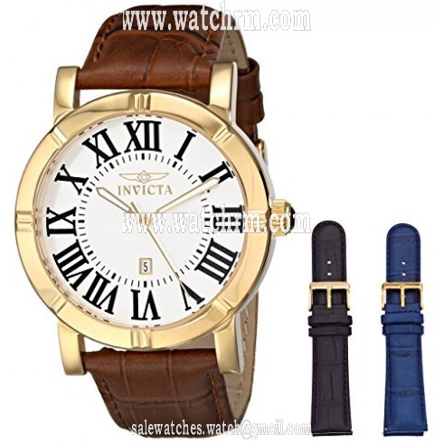 Invicta Specialty Silver Dial Brown Leather Men's Watch 13971