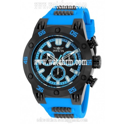Invicta Speedway Black Dial Blue Rubber Men's Quartz Watch 19851