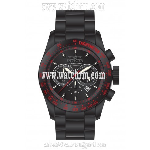 Invicta Speedway Chronograph Black Dial Black Ion-plated Men's Watch 19295