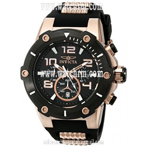 Invicta Speedway Chronograph Black Dial Black Polyurethane Men's Watch 17201