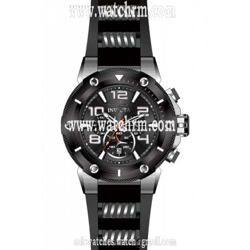Invicta Speedway Chronograph Black Dial Black Polyurethane Men's Watch 17202