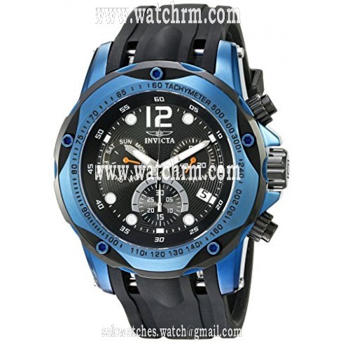 Invicta Speedway Chronograph Black Dial Black Polyurethane Men's Watch 20074